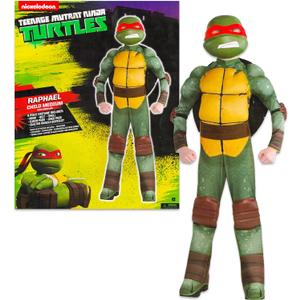 Nickelodeon Teenage Mutant Ninja Turtles Costumes for Boys - TMNT Halloween Costume for Kids with Muscle Bodysuit, Mask, Shell, More (Raphael, 8-10)