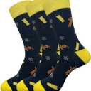 Christmas Gingerbread Man Socks 3 Pairs - Funny Holiday Crew Socks with Santa Hat & Snowflake, Festive Xmas Stocking Stuffers Secret Santa Gifts for Men Women