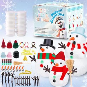 12 Pack Christmas Snowman Craft, Christmas Stocking Stuffers for Kids,DIY Snowman Making Kit, Snowman Modeling Clay Set, Build a Snowman Kit for Christmas Decorations Gifts Xmas Activities Holiday