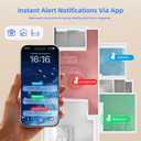 WiFi Door Sensor Chime, Smart Door Open Alert Window Sensor for Business/Home/Kids Safety, Real-Time App Notification, 500ft Range, 32 Melodies, 5 Volume Levels, Window Contact Sensor Alarm Kit