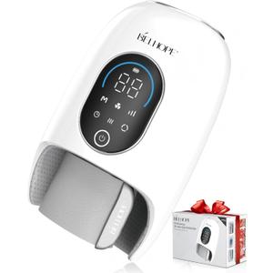 belhope Hand Massager with 9 Modes and 4 Heating for Hot and Cold Therapy Wrist Massager for Arthritis and Carpal Tunnel Relief, Hand Massager with Heat and Compression, Mother's Day Gifts, White