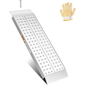 Aluminum Shed Ramps 39x11inch, gardhom 1PC Riding Mower Ramps 750lbs/PC Capacity for Curb Steps Stairs Dirt Bike Motorcycle Lawn Mower Snow Blower Loading Ramps (1PC-39x11)