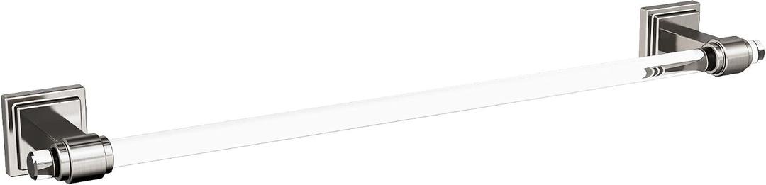 Amerock BH36063CG10 | Clear/Brushed Nickel Towel Bar | 18 in (457 mm) Towel Rack | Glacio | Bathroom Towel Holder | Bathroom Hardware | Bath Accessories