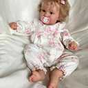 MineeQu 50CM Cute Alive Smiling Size Baby Premie Soft Touch Reborn Baby Dolls with Rooted Blonde Hair Realistic Newborn Baby Dolls Toys Gifts for Kids 3 Years and Up