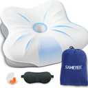 SAHEYER Memory Foam Camping Pillow, Travel Pillows for Sleeping, Cervical Neck Support Camping Gear Accessories - Small Pillow Travel Essentials for Sleeping, Backpacking, Hammock, Gray (Grey)