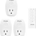 TiFFCOFiO Indoor Remote Control Outlet Plug, Wireless Light Switches, 100ft Range Remote Control, 15A/1875W, ETL Listed ( 2 Pack )