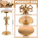 Metal Martini Table,22" H Antique Gold Side Table with Sculptural Bow Base, Metal Gold End Table for Small Spaces Bedroom Entryway, 9.8 inches x 9.8 inches x 22 inches