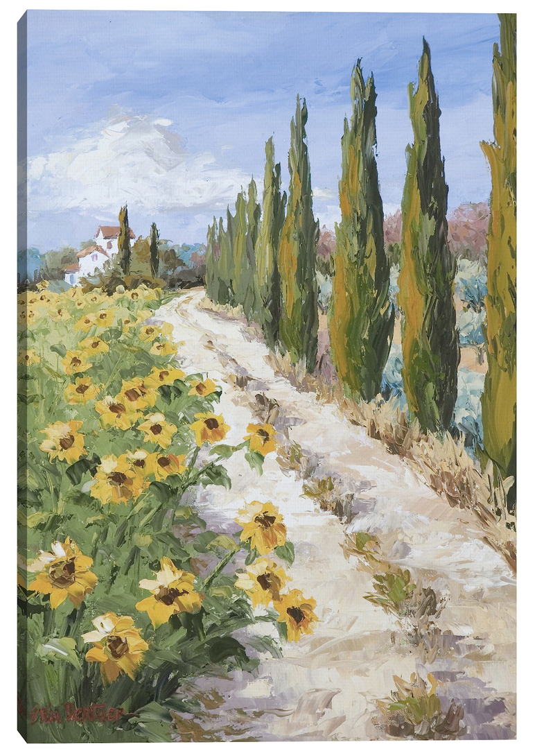 Country Sunflower Wall Art Farmhouse Flowers Field Pictures Wall Decor Abstract Nature Landscape Painting Prints Autumn Panorama Poster Artwork for Living Room Bedroom Bathroom Home Decoration 40×30