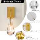 Raindrop Brass Crystal Wall Sconce: Set of 2 Clear Solid Indoor Sconces with Bulbs - Luxury Modern Gold Light Fixtures - Dimmable Vanity Lamp for Bedroom Living Room Bathroom Hallway Bedside Lighting, 2 Pack