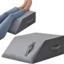 MEGCXIT Leg Pillow Elevation Blood Circulation, Leg Wedge for Elevation for Swelling, Leg Elevating Pillow for After Surgery, Memory Foam Foot Knee Pillow for Back Sleeping 24228 Inch Grey Plush