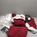 11pcs Santa Claus Costume for Men Women Adults Deluxe Santa Costumes Suit Outfit Christmas with Bell (Small, Red)