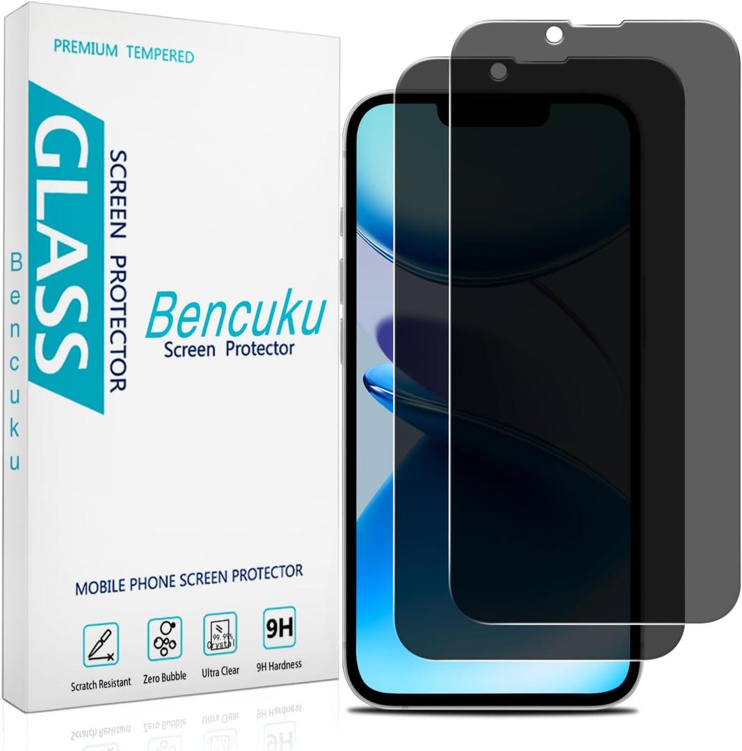 (2 Pack) Privacy Screen Protector for iPhone 17e / iPhone 16e 6.1 Inch Anti-Spy Tempered Glass, Anti Scratch, Bubble Free