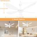 Ceiling Fan for Patio, Gazebo & Home Indoor Use, 28Inch Portable Hanging Ceiling Fan, 5 Detachable Blades, Room Hanging Fan, DC12V for Bed Tent Home Room with a 110V AC adaptor included