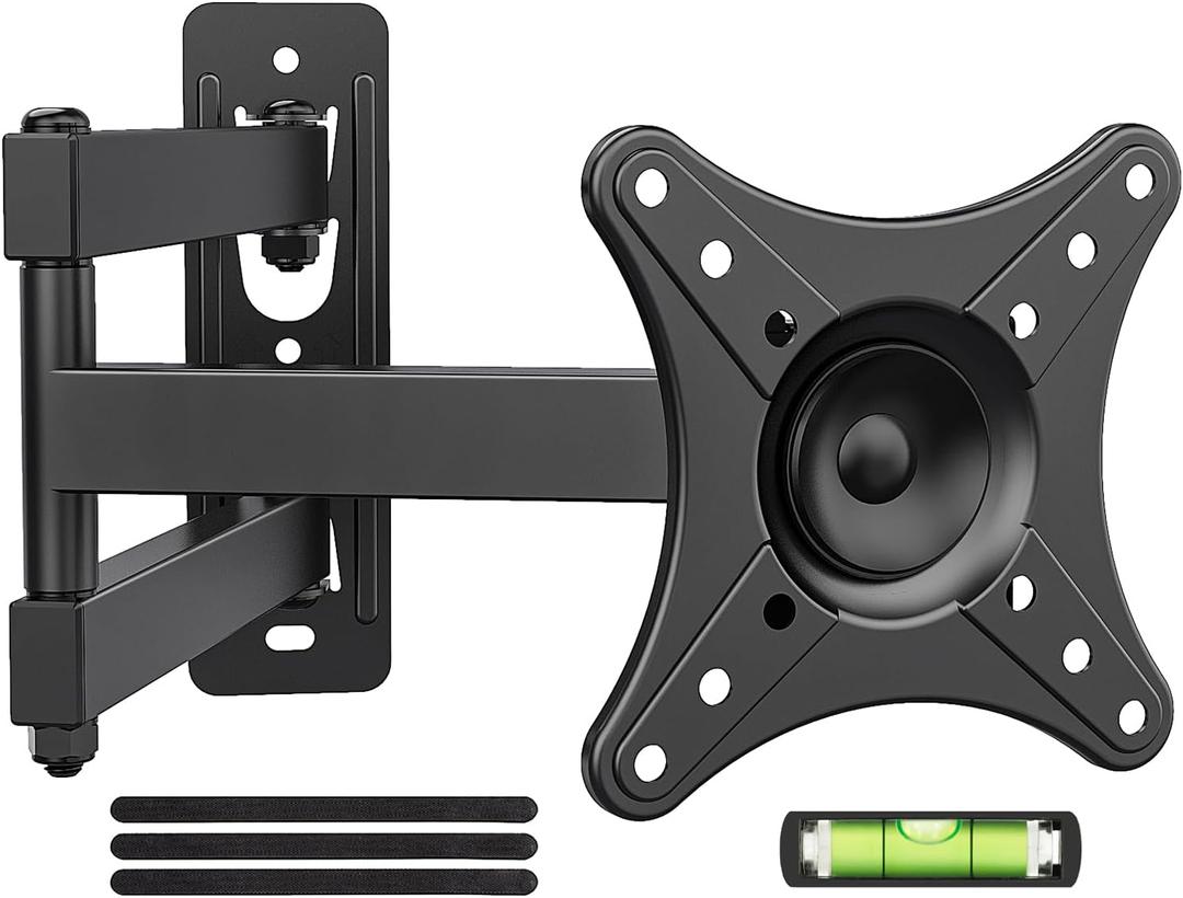 USX MOUNT Full Motion TV Wall Mount - Universal Single Stud Corner Bracket for 13-32 inch TVs, Monitor Wall Mount for LCD Monitor Swivel Tilt Rotation Articulating, VESA100x100mm, Up to 33LBS