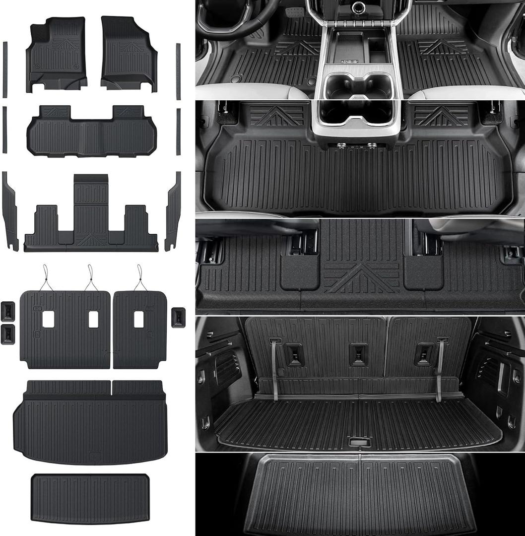 LUMWAY Floor Mats for 2024-2026 2027 GMC Acadia & Chevy Traverse 7 Seats