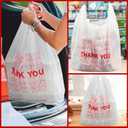 TashiBox 1000 Ct plastic bags/Shopping Bags/Thank You Bags/Reusable and Disposable Grocery Bags - Measures 11.5" X 6.25" X 21", 15mic, 0.6 Mil