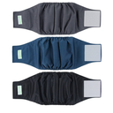 Wegreeco Washable Dog Diapers - Washable Male Dog Belly Wrap - Pack of 3 - (Black, Charcoal, Navy, Medium)