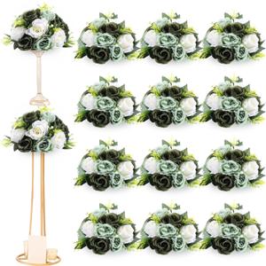 Hotop 24 Pcs Silk Rose Flower Balls,Forest Green