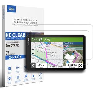 INNOSURE [2-PACK] Tempered Glass Screen Protector for Garmin Dezl OTR700 OTR710 OTR720 7 Inch OTR 700/710/720 Navigator Anti Scratch (HD Clear)