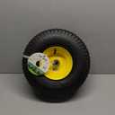 Marastar 15x6.00-6 Pneumatic, OEM Like Replacement Front Tire and Wheel Assembly, Compatible with John Deere Mowers, Turf Saver, 4PR Tube-Type Tire, Yellow Wheel, 3-Inch Offset Hub, 3/4-Inch Bushings