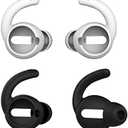 Anti-Slip Earhooks Soft Silicone Skin Compatible with Apple Headphone 2 & 1 Lightweight Sound Quality Enhancement for Headphones Outdoor Activities in-Ear EarHook 2 Pairs White & Black