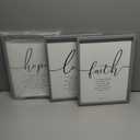 Houmury Set of 3 Framed Farmhouse Bible Verses Wall Decor Sign 11x14 Christian Faith Scripture Wall Art for Home Living Room Bedroom Wall Decor (11"x14" Grey)
