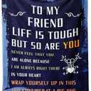 Bestie Forever Blanket - 60"x50" Soft Cozy Throw for Best Friends, Life is Tough But So are You Gift, Friendship Birthday for Women, All-Season Hug in a Blanket