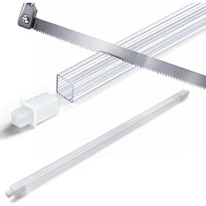 24 Inch Clear Acrylic Towel Bar Replacement Rod for Black Ceramic Holder, Square Spring Loaded Adjustable Insert, Transparent Plastic Bathroom Shower Towel Rack Pole, Cut to Fit, Easy Install