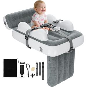 Inflatable Toddler Airplane Bed: Portable Airplane Seat Extender for Kids & Travel Bed for Camping & Road Trips - Thickened Car Toddler Air Mattress for Back Seat with Carry Bag