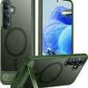 Temdan Magnetic for Samsung Galaxy S25 Plus Case, [Innovate Stand][Military Grade Drop Protection][Non Slip][Translucent Matte] Shockproof Phone Case for Galaxy S25 Plus 6.7" 2025 -DarkGreen