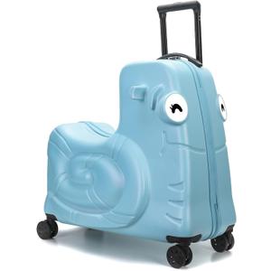 Kids Luggage, Kids Ride-on Luggage with Spinner Wheels Suitcase, Kid's Ride-On Suitcase Help Your Child Relax, Carry On Trolley Luggage with Password Lock (Blue, 19 inches), QX-20