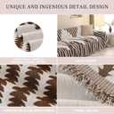 SmoBe Sofa Covers Washable, Chenille Sofa Covers for 3 Cushion Couch, Reversible Non Slip Futon Cover L Shape Sofa Cover, Pet Couch Cover with Tassel, Sofa Slipcovers 71" X 118" - Brown