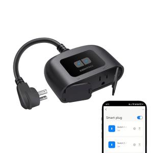EIGHTREE Outdoor Smart Plug Waterproof IP44, Smart Outlet Plug with 2 Independently Controlled Outlets, Compatible with Alexa and Google Assistant, Voice & Remote Control, Timer&Schedule, 2.4GHz Only
