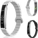 Smart Bracelet Health Tracker Steps Counting Bracelet Sleep Monitoring Smart Fitness Wristband Monitor Heart Rate Blood Oxygen Stress Value Silicone Strap (Light Gray)