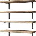 Floating Shelves Set of 6 for Wall Decor & Storage, Rustic Brown, 16.5 Inch