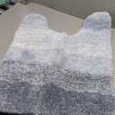 OLANLY Bathroom Rug Set 2 Piece, Soft Absorbent Microfiber Bath Mats and U-Shaped Contour Toilet Rug, Non-Slip, Machine Wash Dry, Plush Shaggy Bath Mats for Bathroom (24"x16"+24"x20", Blue)