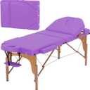 BestMassage Massage Bed Portable Massage Table 77" L 28" W Lash Bed Height Adjustable 3 Folding PU Leather with Oxford Bag for Spa Footmassage Facial CareSpa Tattoo