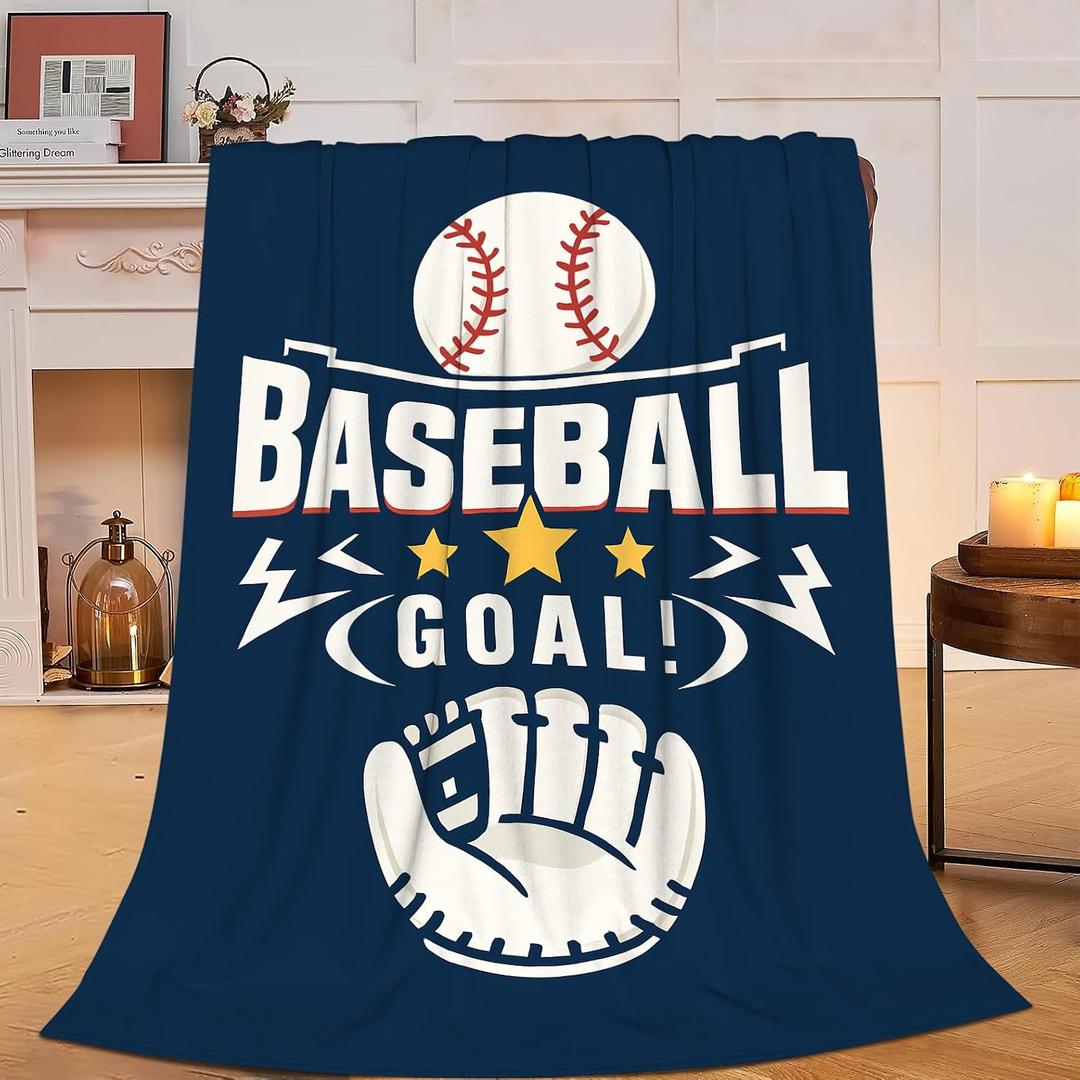 Funny Baseball Blanket Baseball Throw Blanket Sport Decor Soft Cozy Fleece Fuzzy Plush Flannel Blankets Gifts for Sport Lovers Girls Boys Kids Teens Adults 50"X40"