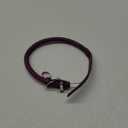 BRONZEDOG Rolled Leather Dog Collar for Small Medium Large Dogs with QR ID Tag (L: 16-18 Inch, Plum)