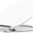 Durable Soft Close Toilet Seat Round Durable Plastic with Quick-Release Hinges, Easy Install & Clean, Industrial Grade Replacement for Standard Toilets, White