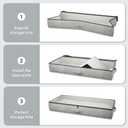 TidyCorner 2-Pack Under Bed Storage Containers, 4.5 Inches Tall Low Profile Underbed Clothes Storage Organizer Bin with Sturdy Sidewalls/Bottom, Underbed Storage Bins 2 Storage Thin Bins