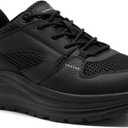 Men's Orthopedic Trail Running Shoes: Comfortable Casual Arch Support Plantar Fasciitis Orthotic Trekking Hiking Shoes, Flat Feet Tennis Sport Athletic Fashion Sneakers for Foot and Heel Pain Relief (11, W1-black)