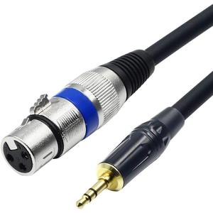 XLR to 3.5mm (1/8 inch) Stereo Microphone Cable for Camcorders, DSLR Cameras, Computer Recording Device and More - 1.6ft/50cm