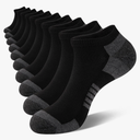 COOVAN 10 Pairs Mens Ankle Socks Men 10 Pack Low Cut Comfort Cushion Casual Socks, S/M