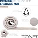 Tone Fitness 1-Inch Thick Yoga Mat | High-Density, Non-slip Exercise Mat with Carrying Strap for Yoga, Pilates, & Home Gym Workouts | Multiple Options