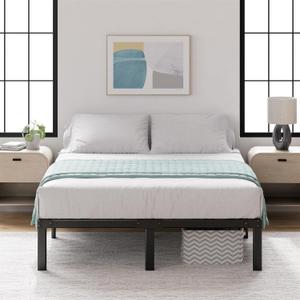 Zinus Yelena 14 Inch Metal Platform Bed Frame, Steel Slat Support, No Box Spring Needed, Eco Friendly WonderBox(TM) Packaging, Easy Assembly, Black, Queen