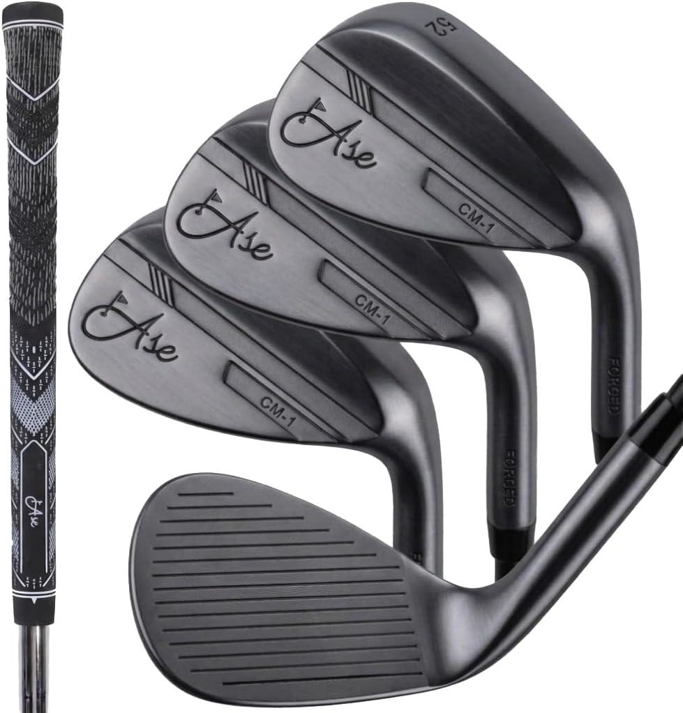 Premium Golf Wedge Set 50-60° - Lob, Gap & Sand Wedge, Right Hand Golf Wedges for Men - Full Face Grooves + CNC Milled Face for Max Spin, Premium Grip, Forgiving & Easy to Swing, Tour-Inspired, Set name: Set of 3 Wedges (52°, 56°, 60° Set)