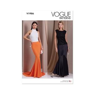 Vogue Misses' Long Slim Fit Skirts Sewing Pattern Packet, Sizes 18-20-22-24-26, Multicolor