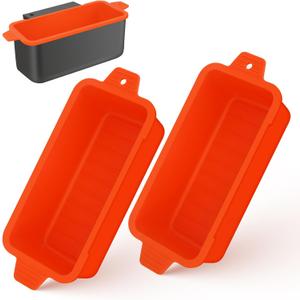 2 PCS Silicone Grease Cup Liners for Blackstone 36 28 22 17 Inch Griddle,Reusable Grease Catcher Cup Liner Grill Grease Tray,Durable Drip Pans Blackstone Griddle Accessories,Orange