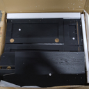 Vabches Black Vanity Desk, Vanity Mirror with Lights, Makeup Desk with Stool, Makeup Table with Large Storage Drawers and Shelves, Time and Temperature Display, 3 Led Lighting Modes Adjustable